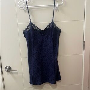 Victoria’s Secret Navy Blue Lace Trim Cami Top
